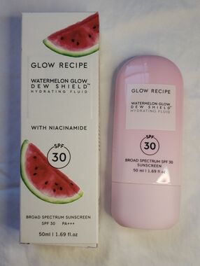 Glow Recipe  Dew Shield SPF 30 Hydrating Fluid Sunscreen. Watermelon Glow
